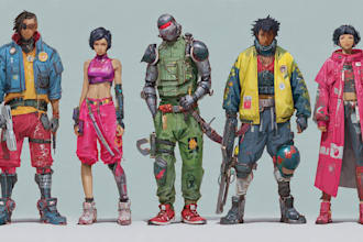 design cyberpunk character, original character design
