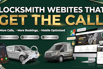 design locksmith website with emergency call now button and booking
