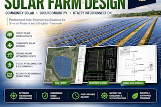 design utility scale solar farms, community solar ground mount pv