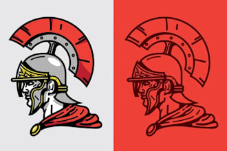 design a powerful roman romulus spartan logo