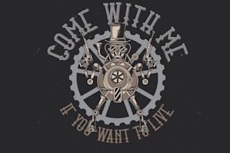 design 19th century industrial steampunk logo