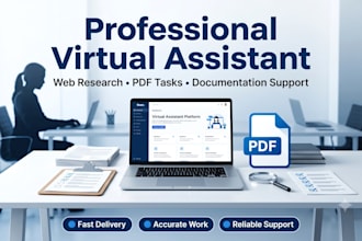 be your virtual assistant for web research and admin support
