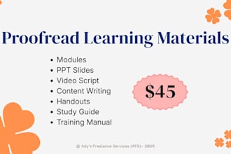 proofread your learning materials