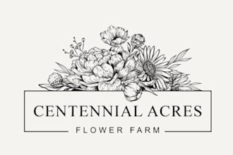 design a minimal botanical feminine or floral logo