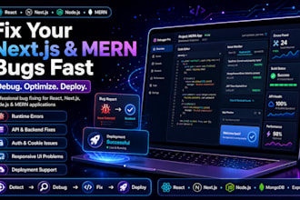 fix react next js node js and mern stack bugs and errors