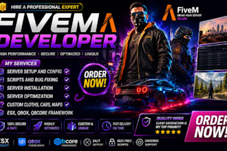 be your expert fivem developer for qbcore esx scripts and fivem server fixes