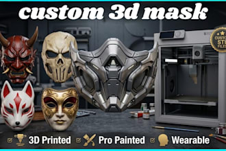 create 3d print and paint custom 3d mask 3d helmet cosplay mask armor design stl