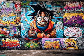 create graffiti pop art canvas designs and murals