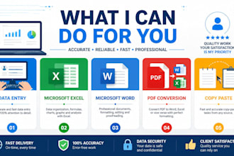 do accurate data entry, microsoft excel, copy paste and web research