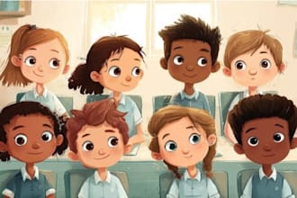 create children book illustration, kids storybook, illustration drawing book