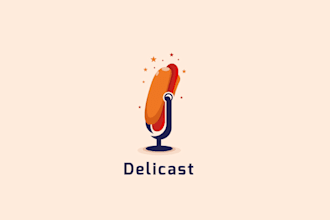 design a modern podcast cover art, podcast logo