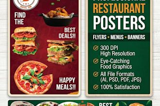 professional restaurant poster, food flyer, or menu card