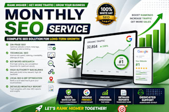 provide complete monthly SEO gmb service with technical