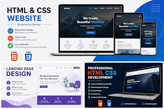 build a responsive HTML CSS website, landing page website