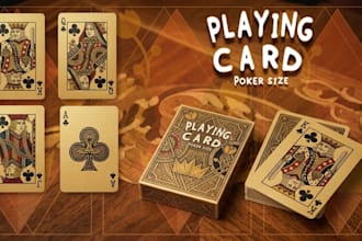 illustrate playing card game design custom 54 card deck card box design