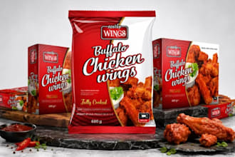 design food packaging, pouch design, label design, box packaging, food label