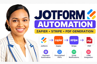 automate jotform with zapier, stripe integration and PDF generation