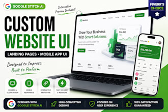 design a modern website UI landing page mobile app in google stitch ai