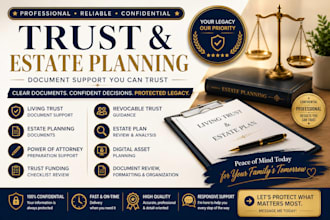 prepare trust documents estate planning power of attorney and living trust setup