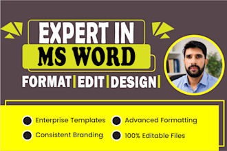 format, edit and design microsoft ms word document
