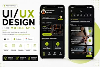 design a modern mobile app uiux in figma for IOS and android