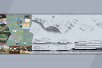 design a professional architectural presentation board