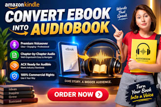 convert ebook to audiobook for acx and audible, voiceover and cover design