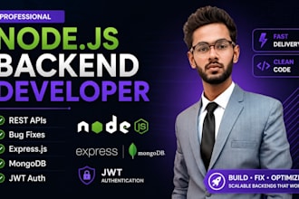 develop node js rest apis, backend, and fix bugs