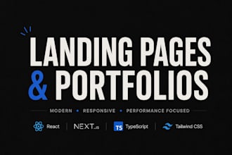 design a modern responsive landing page or portfolio website in next js