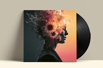draw cartoon music artwork, music album cover art