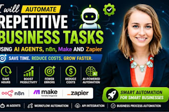 automate repetitive business tasks with ai agents, n8n, make and zapier