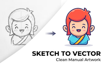 convert your hand drawn sketch into clean vector artwork