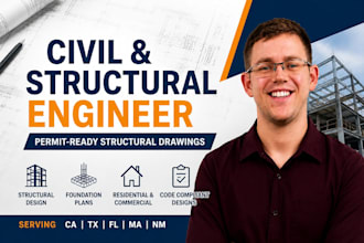 provide architect, civil and structural engineer drawing in texas california ga