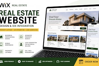 design wix real estate website with property listings and idx integration