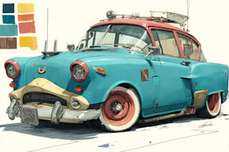 draw vector art any vehicle from your photo