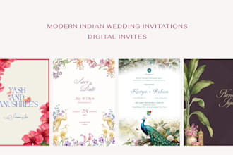 design modern indian wedding invitations