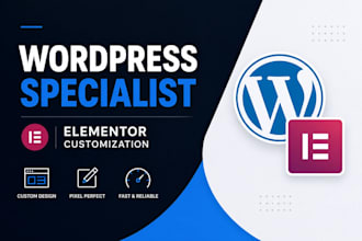 be your wordpress specialist for elementor customization wordpress website