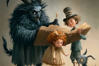 draw children book cover and children book illustrations