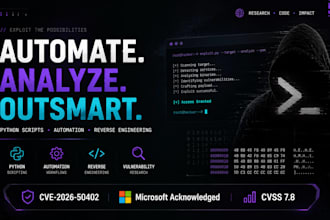 create python scripts, automation tools and reverse engineer binaries