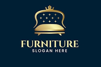 design stylish elegant furniture business, sofa brand logo