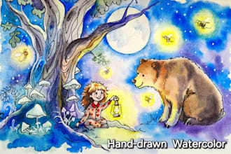 do watercolor children book illustration and kids storybook