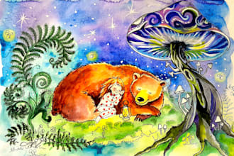 do watercolor children book illustration and kids storybook