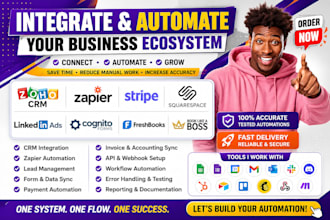 integrate zoho zapier stripe squarespace linkedin ads cognito forms freshbooks