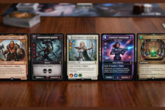 custom trading card game design, dnd mtg fantasy tcg card template, board games