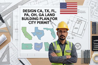 design ca, tx, fl, pa, oh, ga land surveyor building plan for city permit