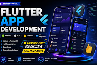 build flutter android app with API and admin panel