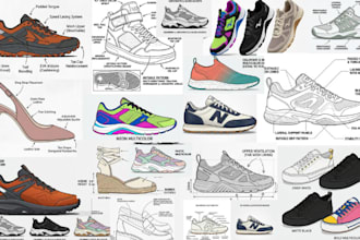 design footwear tech pack sneaker design heel shoe tech pack for manufacturing