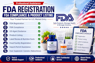 assist with fda registration fda compliance US agent product listing and label
