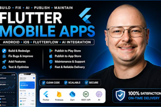 build flutter app for android ios ai app flutterflow mvp and support