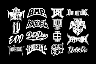 design dj music, edm, rap hip hop, typography or artist logo